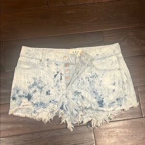 Women's Tie-Dye Denim Shorts - Blue Size M
